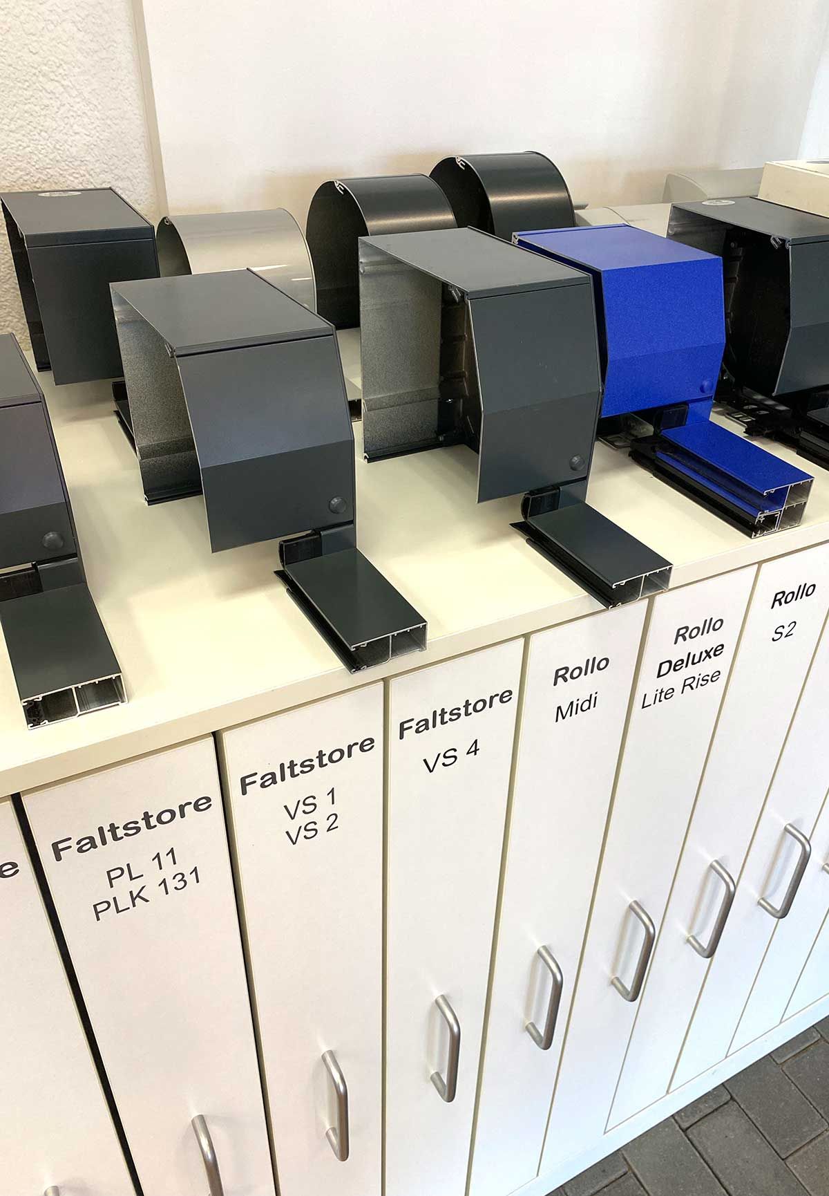 Faltstore in verschiedenen Varianten